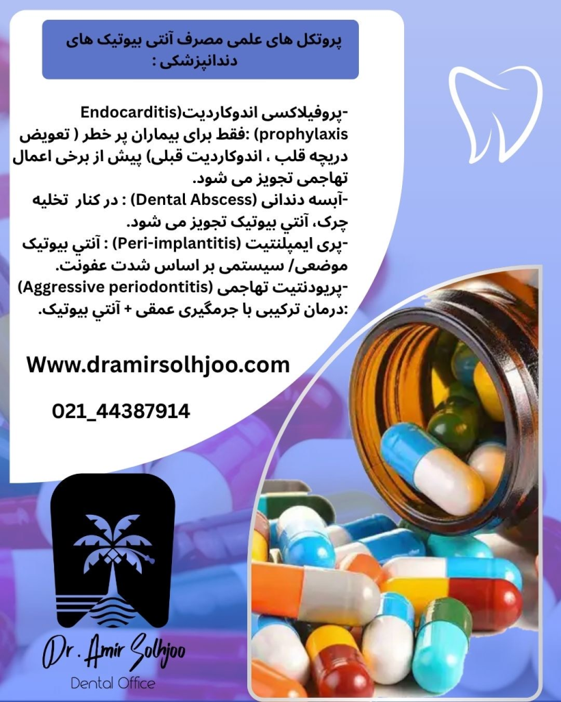 لیست آنتی بیوتیک های دندانپزشکی